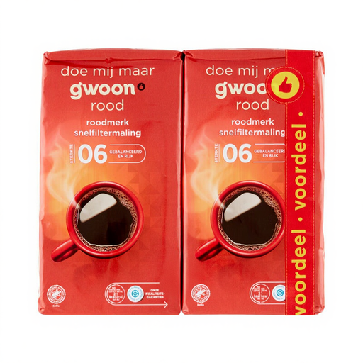 G'woon Red Brand Filter Coffee - 2 x 500 g