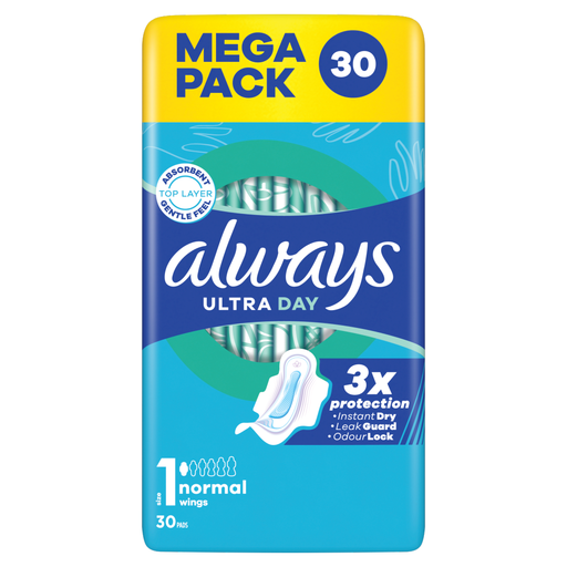 Always Ultra Day Sanitary Towels Normal (Size 1) With Wings