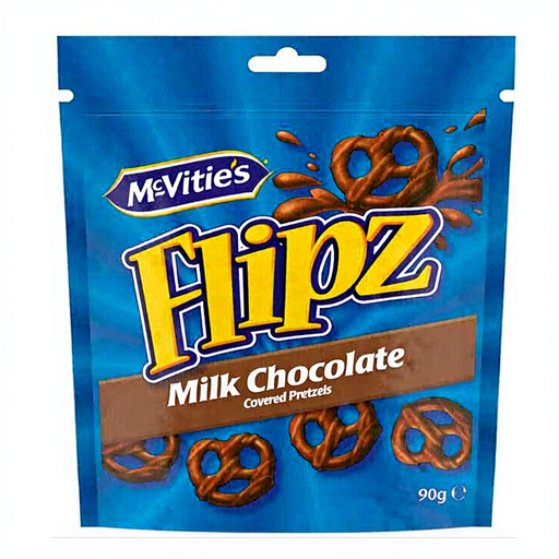 Flipz 牛奶巧克力涂层咸味椒盐脆饼，90 g