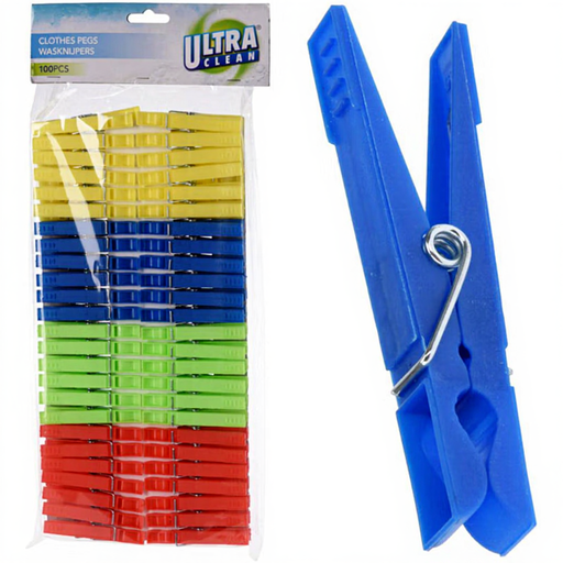 Set of 100 Multicolour PP Clothespins
