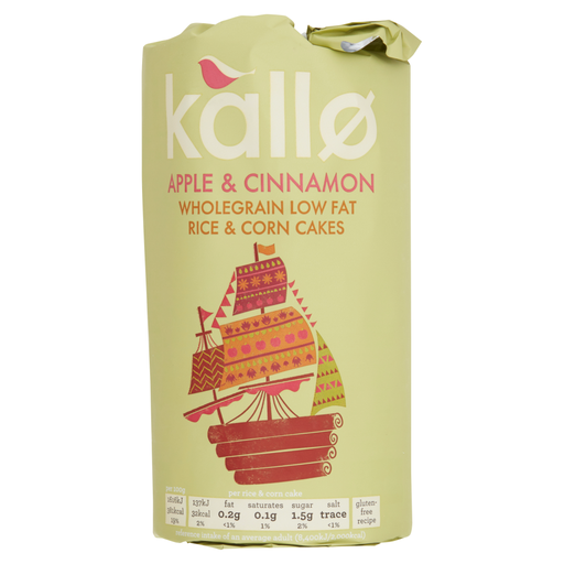 Kallo Jumbo Apple & Cinnamon Rice Cakes 127g pack