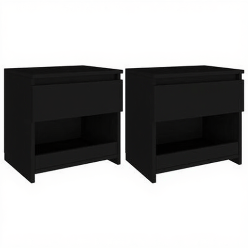 vidaXL Bedside Cabinets 2 pcs 40x30x39 cm Engineered Wood Black