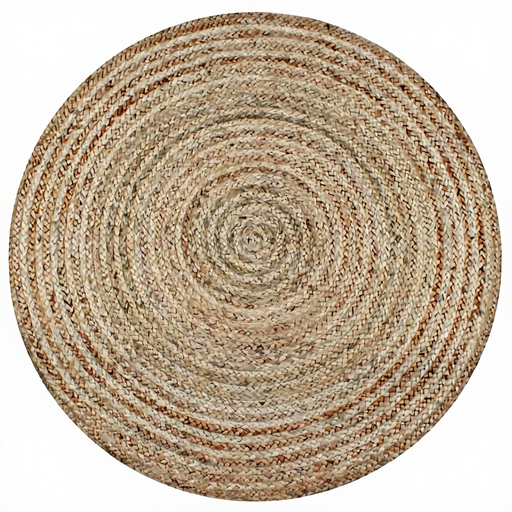 vidaXL Braided Jute Round Carpet 120cm