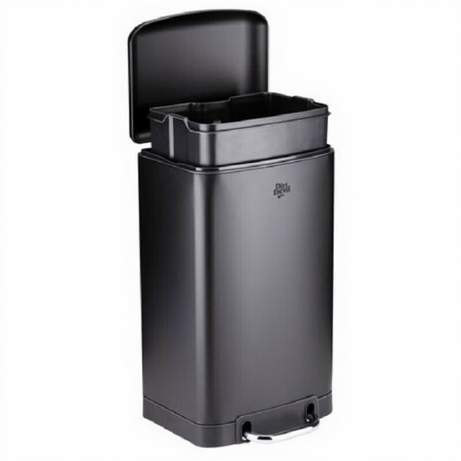 Dirt Devil Pedal Bin Trash Can with Soft Close Stainless Steel Removable Inner Bin Black 20L