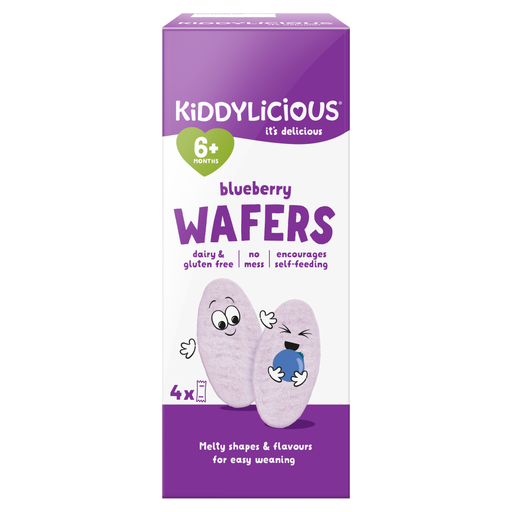 Kiddylicious Blueberry Wafers, 6+ months, 4 x 4g