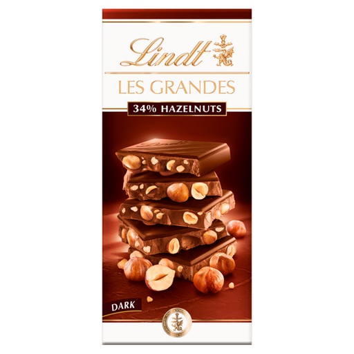 Lindt Les Grandes Dark 34% Hazelnuts 150g