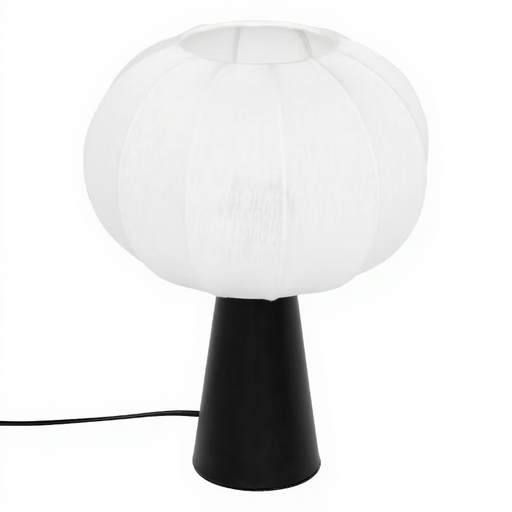 Lampe de table Tobie avec abat-jour en coton blanc