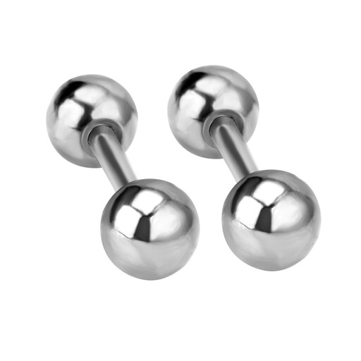 Stainless Steel Ball Screw Back Stud Earrings Set