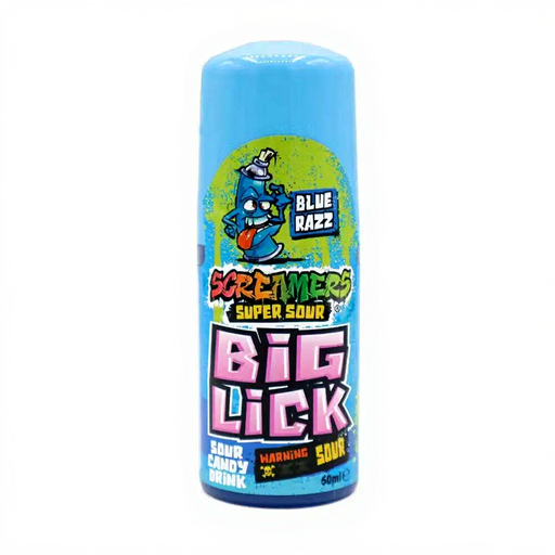 Zed Candy Screamers Blue Razz Big Lick Sour Candy Roller 60ml