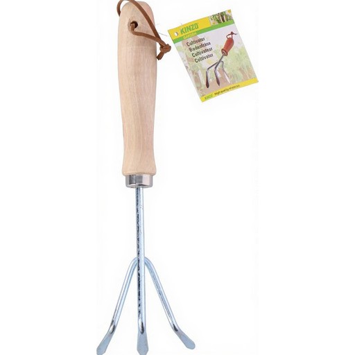 Kinzo Garden Hand Cultivator Wooden Handle