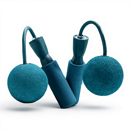 1 Pair of Cordless Jump Ropes with Weighted Ball and Sponge Handle
