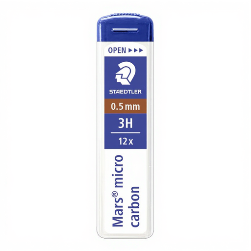 STAEDTLER Mars Micro Carbon - 12 Graphite Leads ?0.5mm 3H Grade
