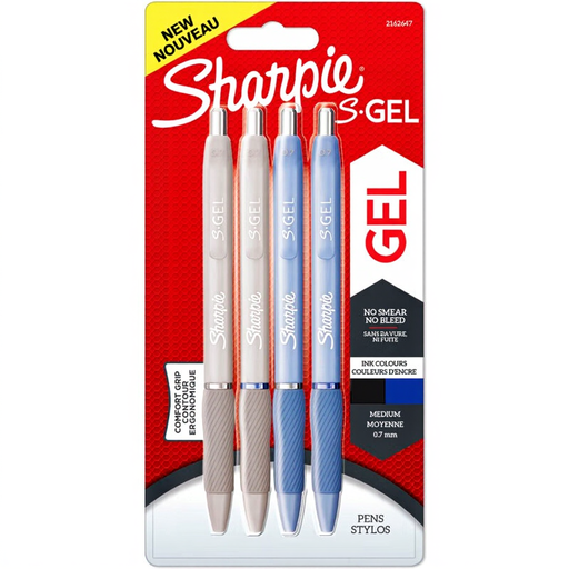 4Sharpie S-Gel Frost Blue + Pearl White 0,7 mm blue + black