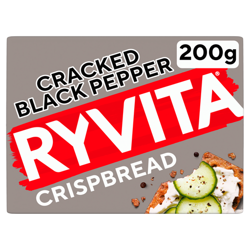 Ryvita Deli Cracked Black Pepper Rye Crispbread 5 Pack 200g