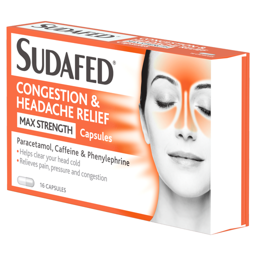 Sudafed Head Cold Relief Capsules Max Strength