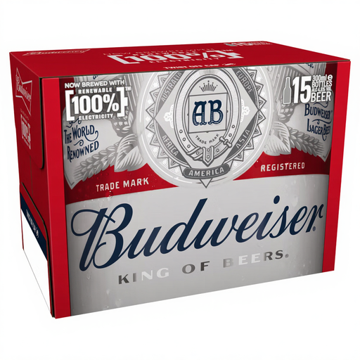 Budweiser Lager Beer Bottles 15 X 300ml