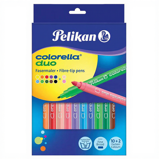 Pelikan Fibre-Tip Pen Duo - 12 Pcs.