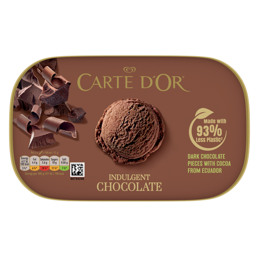 Carte D'Or Indulgent Chocolate ice cream dessert tub