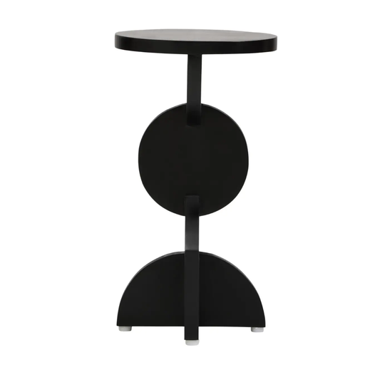 Fifty Five South Side Table Walsa Abstract Solid Mango Wood Black