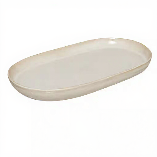 PLATE TERRE INC BEIGE 37X21CM