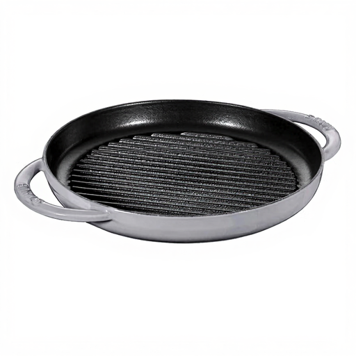 Staub Round Cast Iron Grill Pan – Double Handles – 26?cm