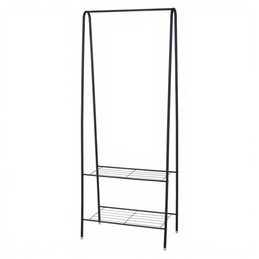 Metal Clothes Rack with 2 shelves, 61x34x152 cm