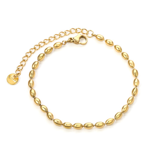 18K Gold Plated Wheat Bead Chain Bracelet