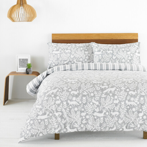 Furn Skandi Woodland Grey Duvet Cover Set