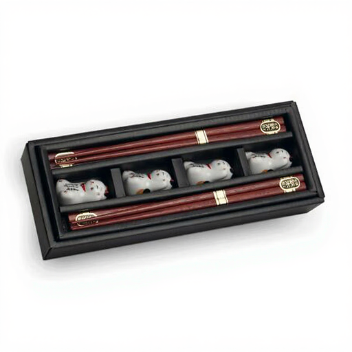 Cat-Themed Chopsticks Gift Set, 4 Pairs