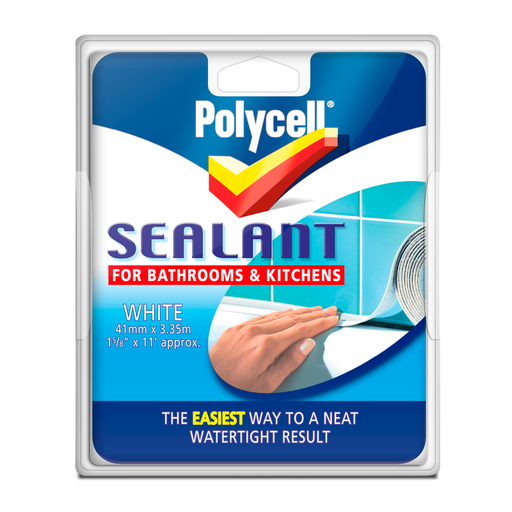 Polycell White Bathroom and Kitchen Sealant Tape 41mm x 3.35m