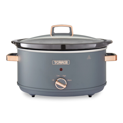 Tower Cavaletto 6.5 Litre Slow Cooker in Grey and Rose Gold