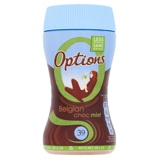 Options Belgian Choc Mint 220g jar