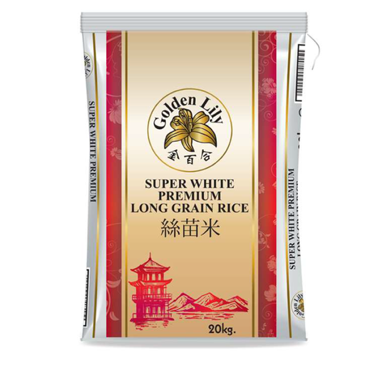 Golden Lily Premium Super White Long Grain Rice 1x20kg