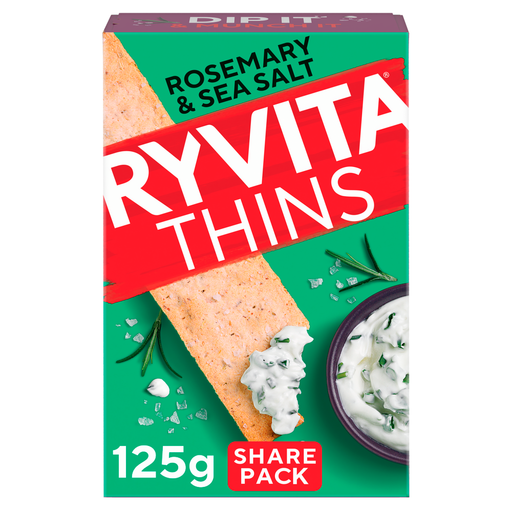 Ryvita Thins Rosemary and Sea Salt Flatbreads 125g