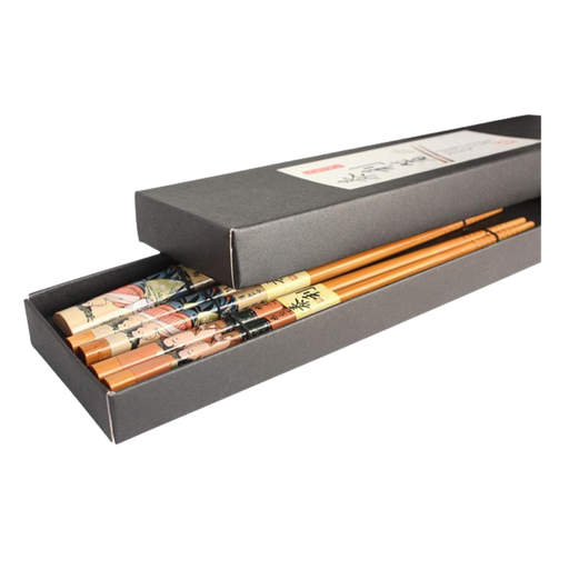 Chopsticks Gift Set Japanese Geisha Pattern 2 Pairs with Holder 22.5cm