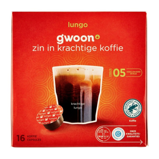 g'woon Lungo Coffee Capsules - 16 pcs, 112g