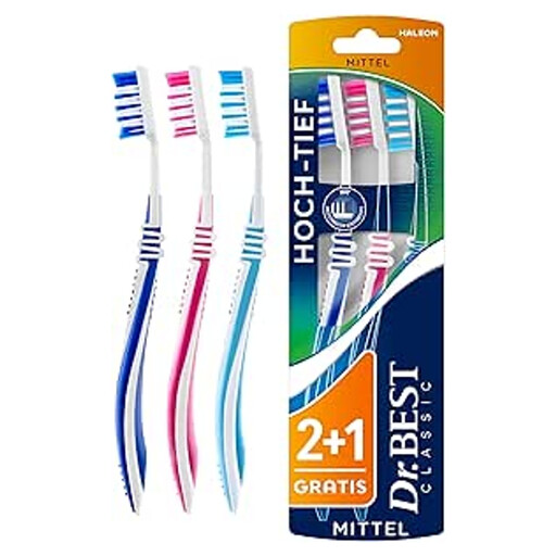 Dr.BEST High-Low Toothbrush 2+1 free 3 pcs