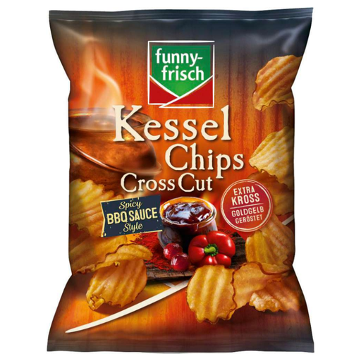 Funny-frisch Kettle-Style Chips Cross Cut Spicy BBQ Sauce Style