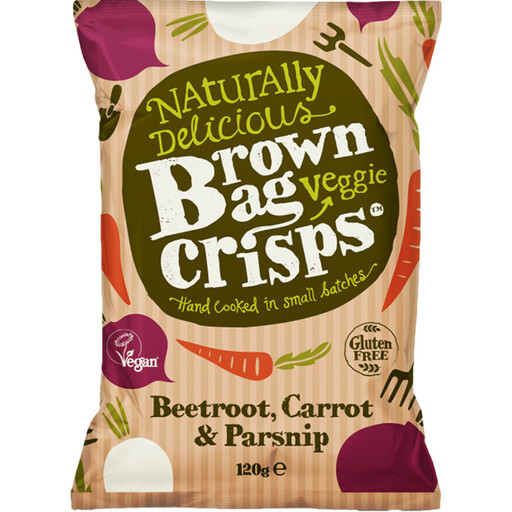 Brown Bag Crisps Beetroot, Carrot & Parsnip Veggie Crisps 120g