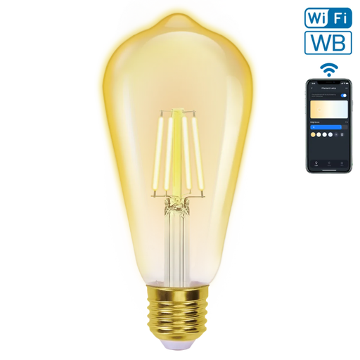 Aigostar WiFi WB Smart Filament Bulb ST64 E27 (Amber)