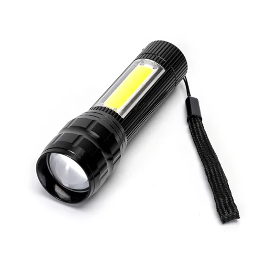 Aigostar LED Torch with Side Light Adjustable Focus Rechargeable