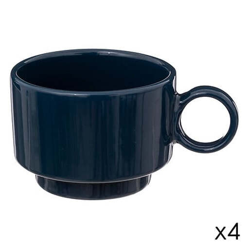 Atmosphera Coffee Cups, Retro Blue, 4-Pack