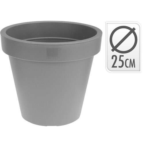 Nampook Plastic Bloempot Grijs 25 cm