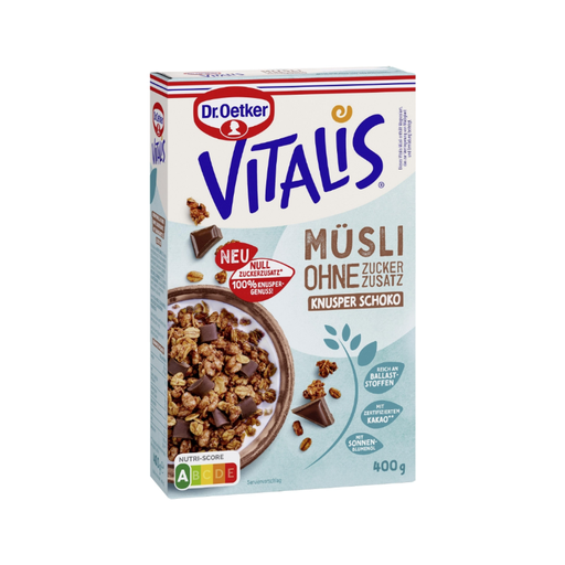 Oetker Vitalis No Added Sugar Crunchy Chocolate 400g
