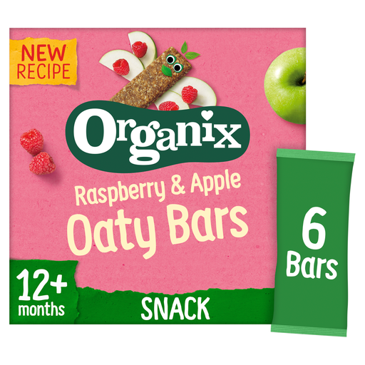 Organix Raspberry & Apple Soft Oaty Bars, 12+ Months, 6 x 23g