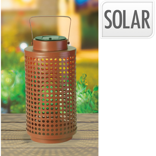 Solar Lantern Metal - Mauve Pink, D14 x H28 cm