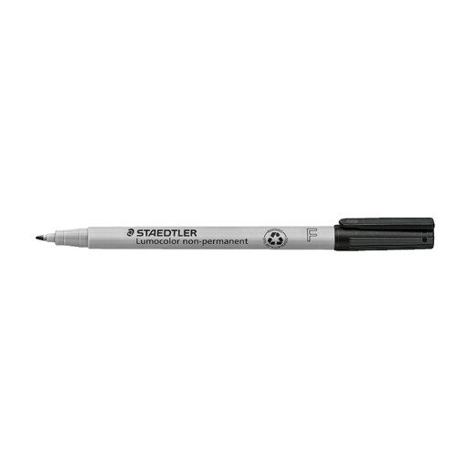 STAEDTLER Lumocolor Non-Permanent F Black Marker - Synthetic Tip F=Fine 0.6mm