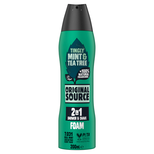 Original Source Tingly Mint & Tea Tree 2 in 1 Shower & Shave Foam