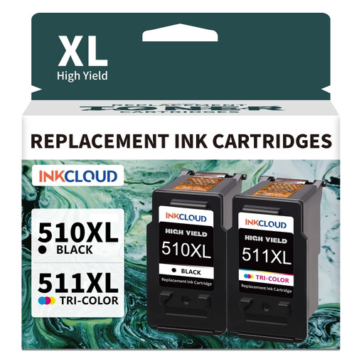 inkcloud 510XL/511XL Black Remanufactured Cartridge for Canon Pixma MP495 iP2700 MX410 1 Black 1 colour