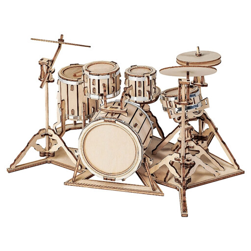 Robotime Rolife 3D Wooden Puzzle Drum Kit